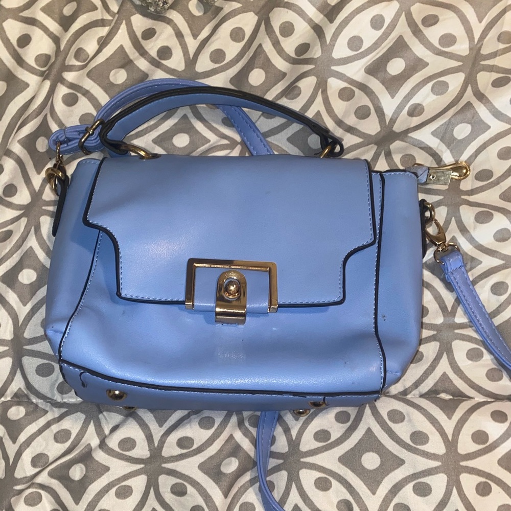 Blue cross body purse